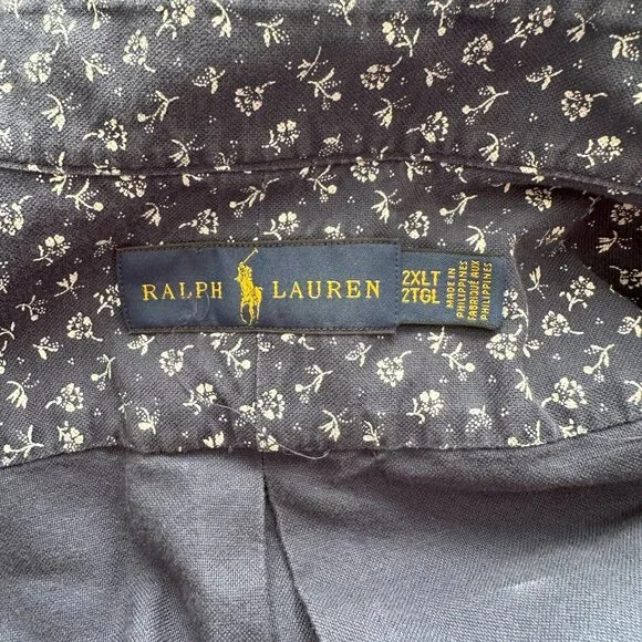 Ralph Lauren Mens Shirt size XXL Blue Floral Short Sleeve - Picture 4 of 4